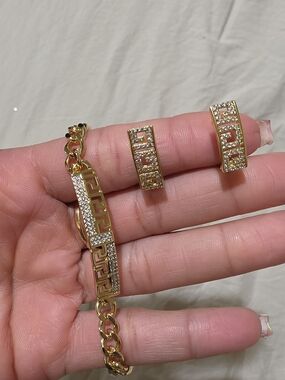 14k gold-filled bracelet and earrings